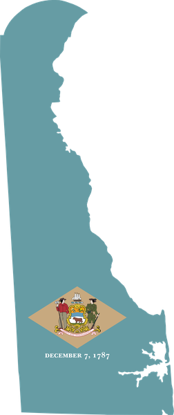 Delaware flag map