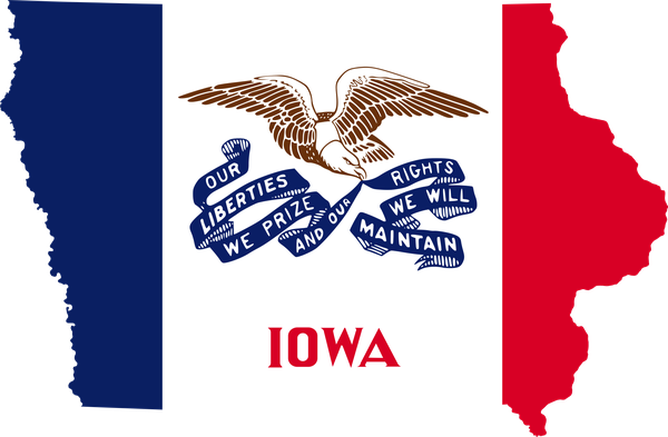 Iowa flag map