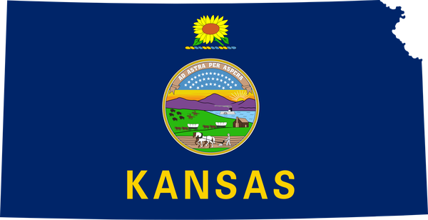 Kansas flag map