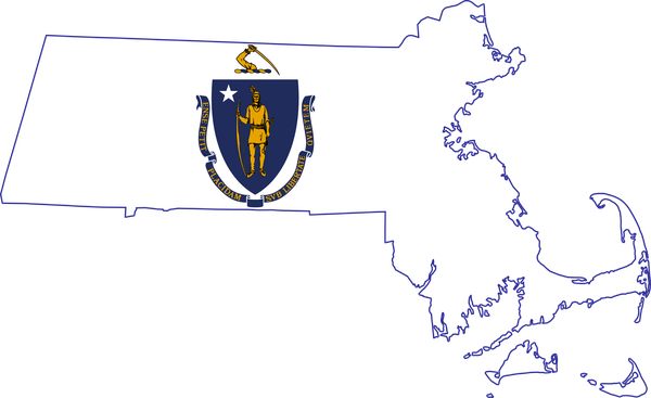 Massachusetts flag map