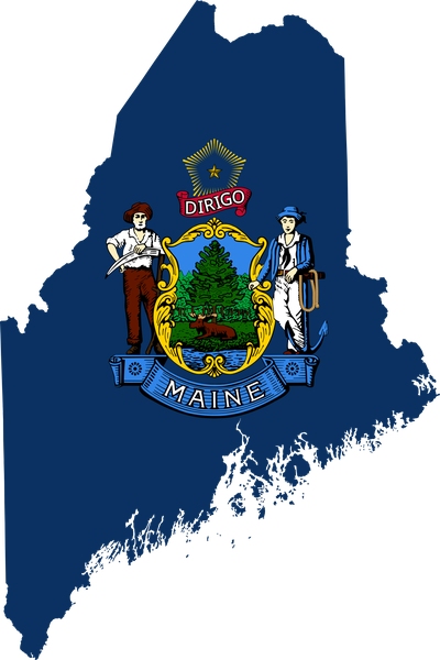 Maine flag map