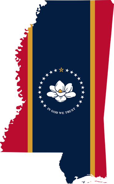 Mississippi flag map