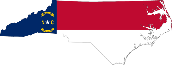 North Carolina flag map