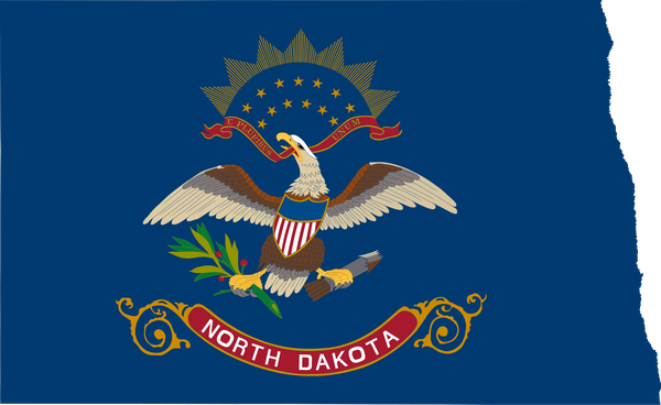 North Dakota flag map