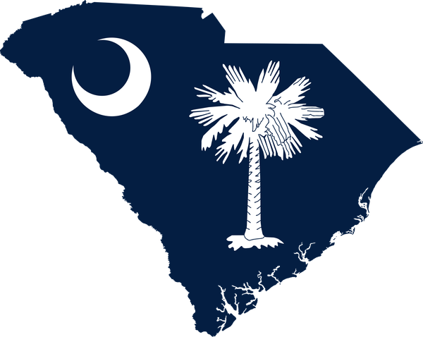 South Carolina flag map