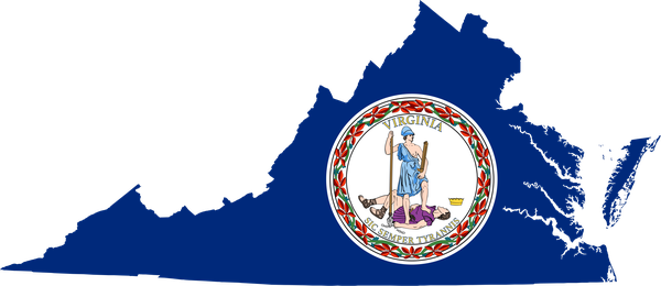 Virginia flag map