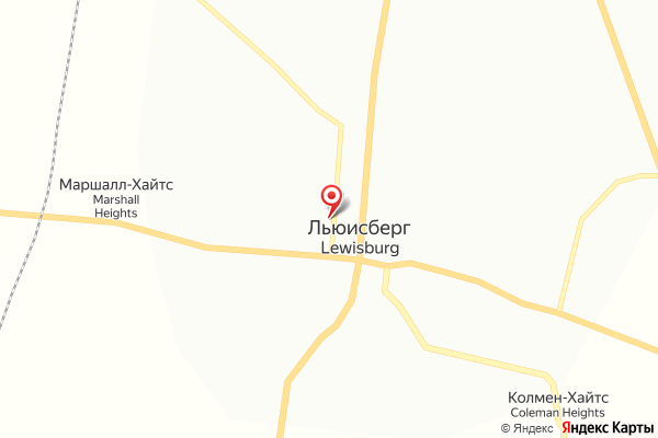 Map showing the location of Lewisburg Smile Studio in Lewisburg