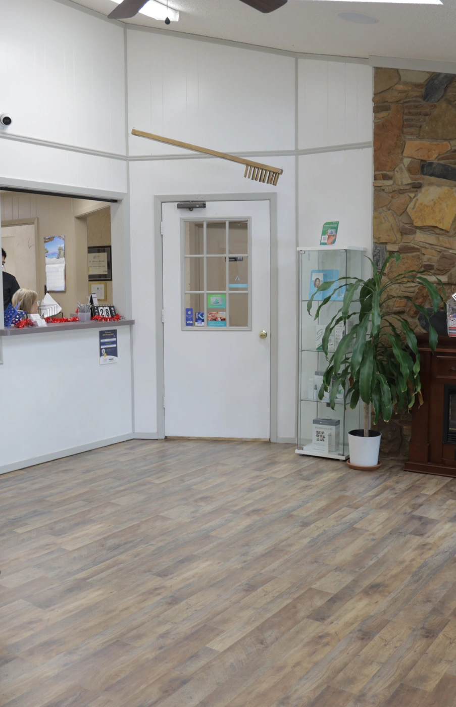 Reception window and waiting area entrance at Watauga Family Dentistry